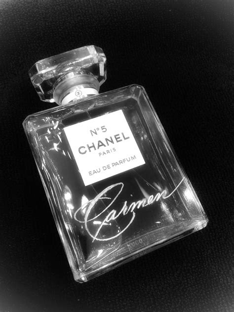 engraved chanel perfume bottle.